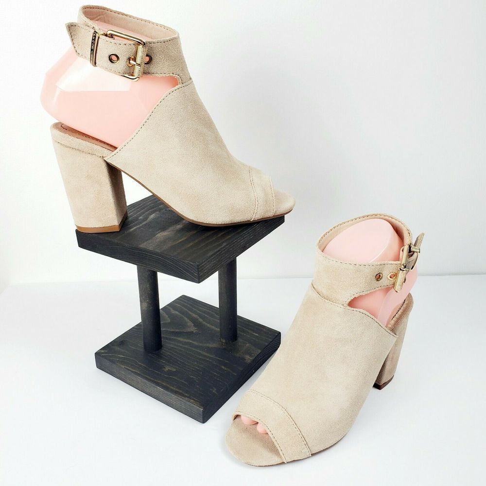Lucca Lane Seleste Beige Suede Heels Size 5M NWOB